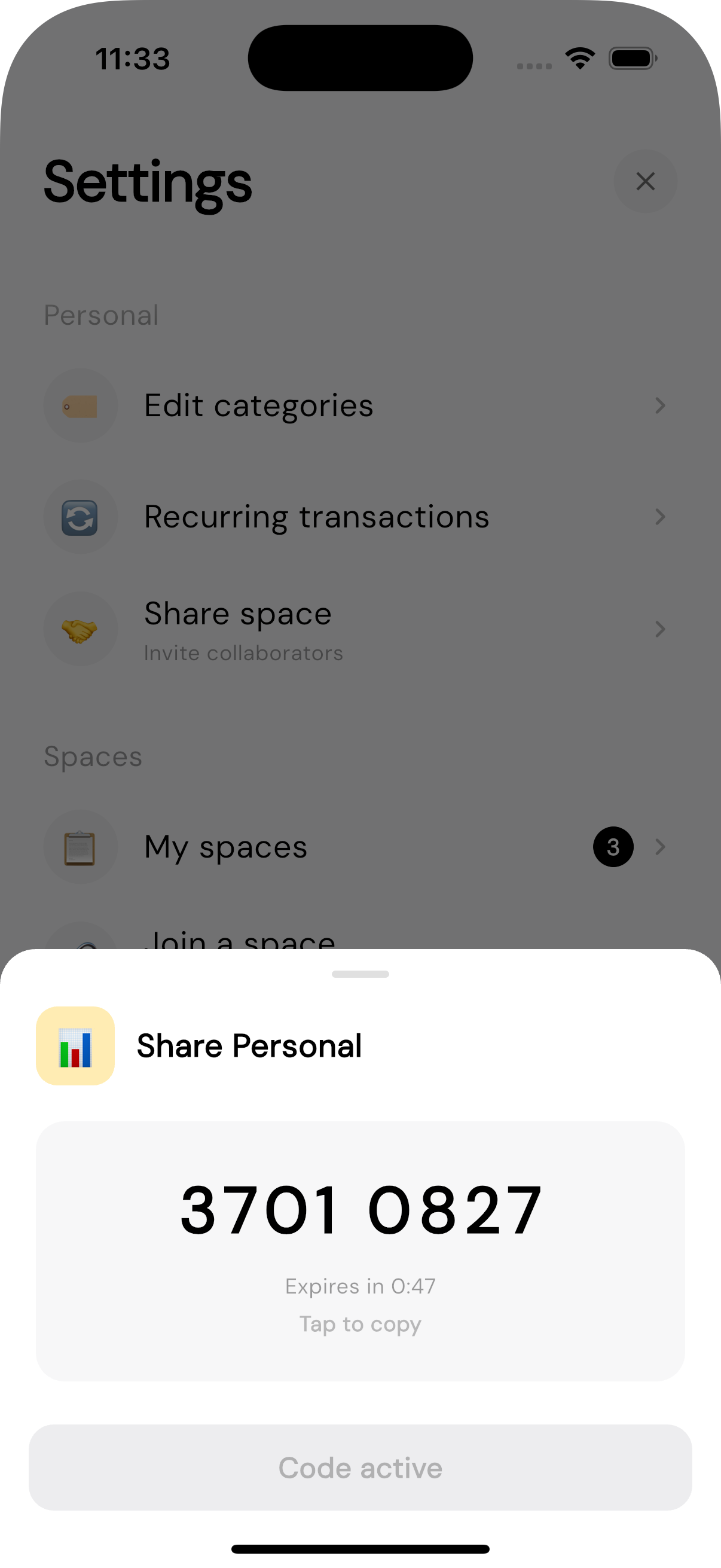 Peggy shared wallet with collaborators tracking expenses together with role-based access